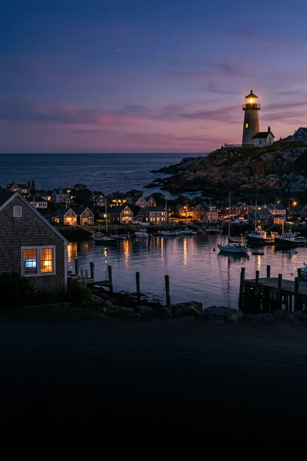 Drama poster: a harbor town and lighthouse at dusk, from the IPTV Extreme on-demand library